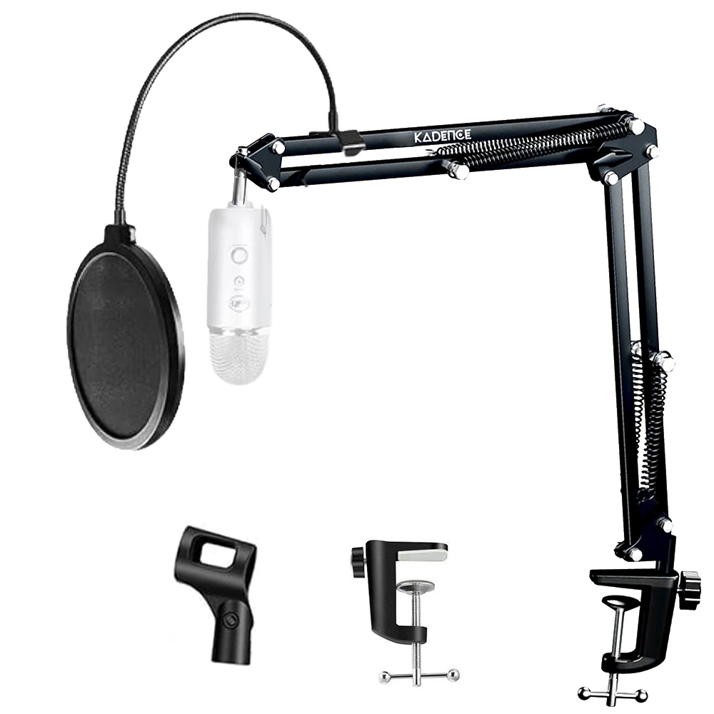Home Series Mic Boom Arm Stand with Pop Filter · Black