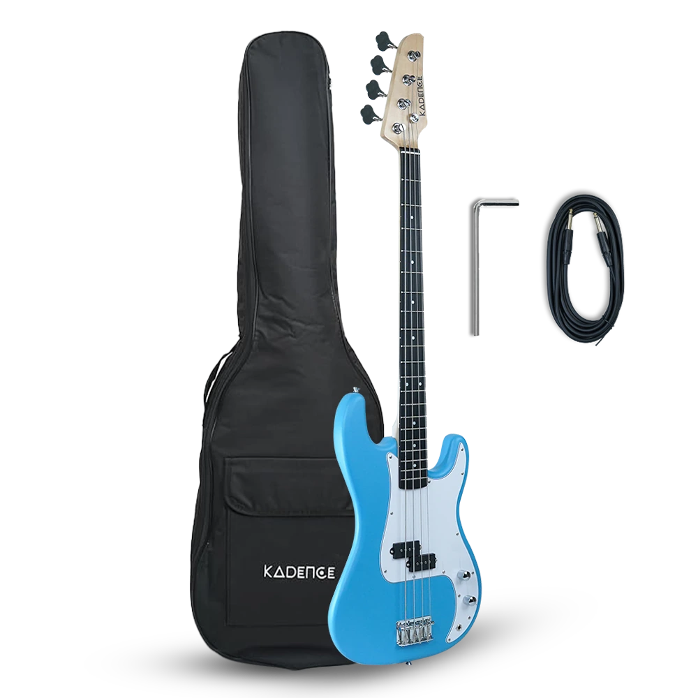 PBLB Tennessee 46.5” Electric Bass Guitar (P-Style) · Light Blue