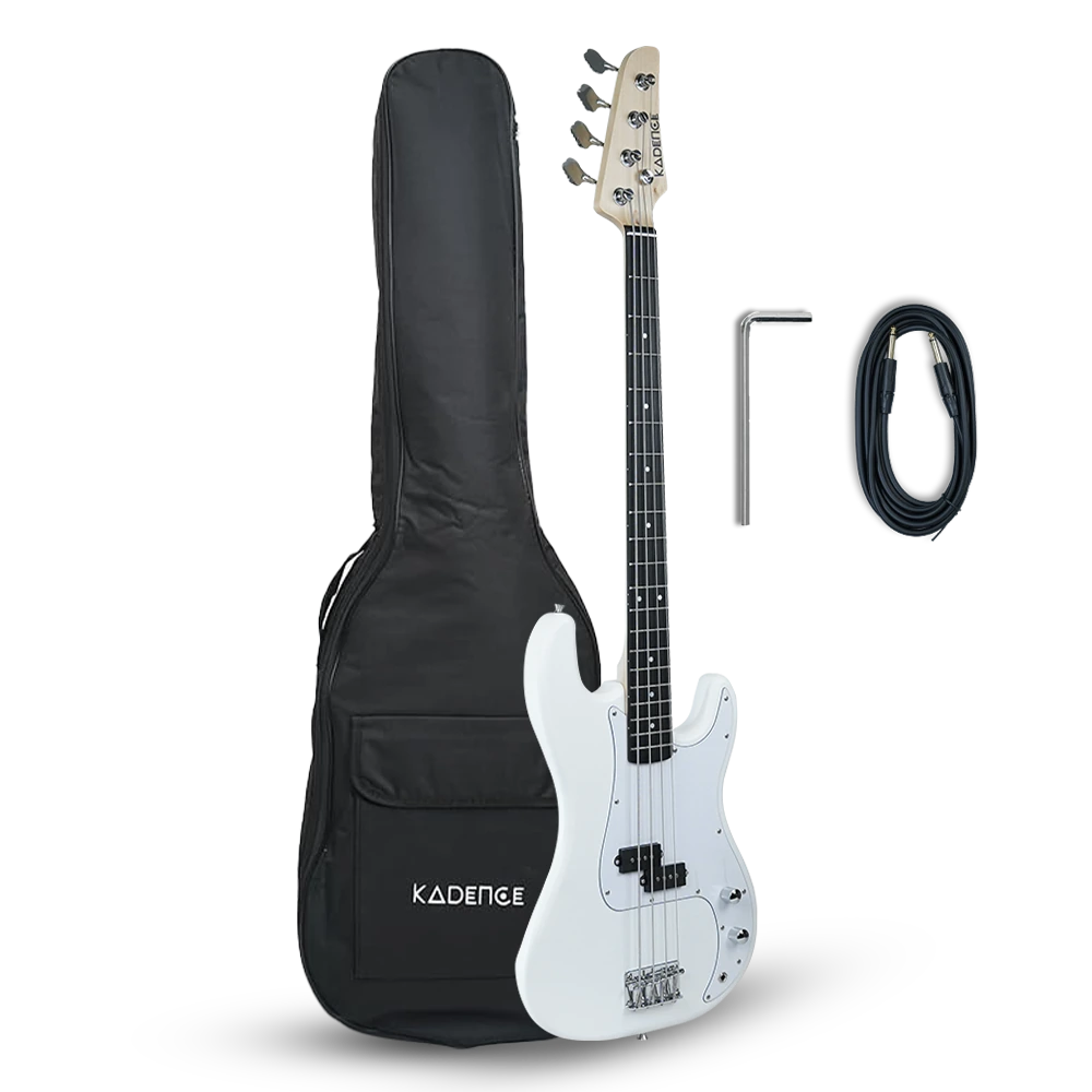 PBWH Tennessee 46.5” Electric Bass Guitar (P-Style) · White