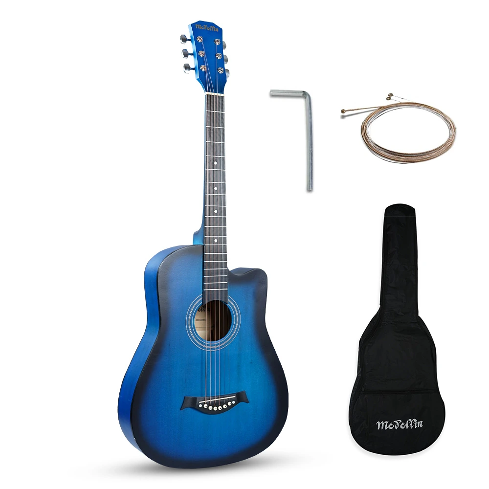 Medellin 38" Beginner Acoustic Guitar with Truss Rod - Matte Blue