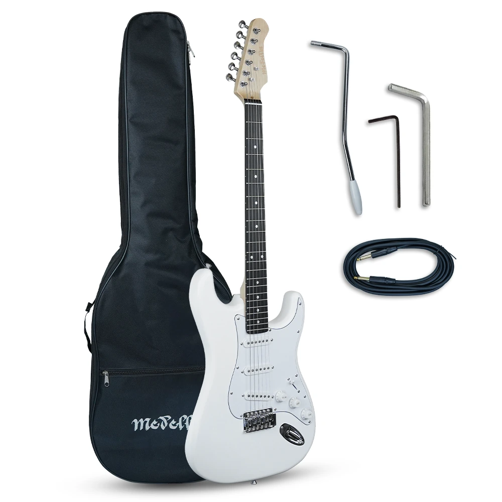 Medellin 38" ST-Style Electric Guitar · White