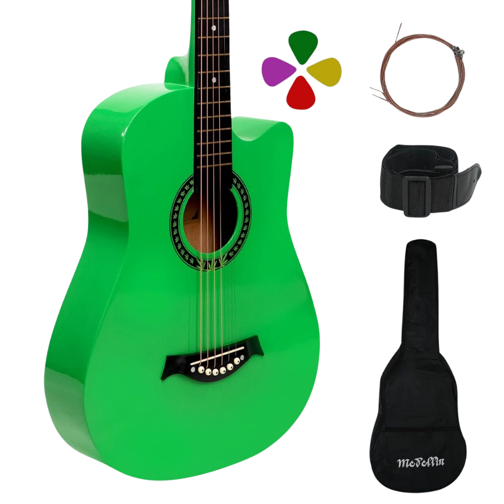 MedellinNN-G38 38" Acoustic Guitar · Neon Green