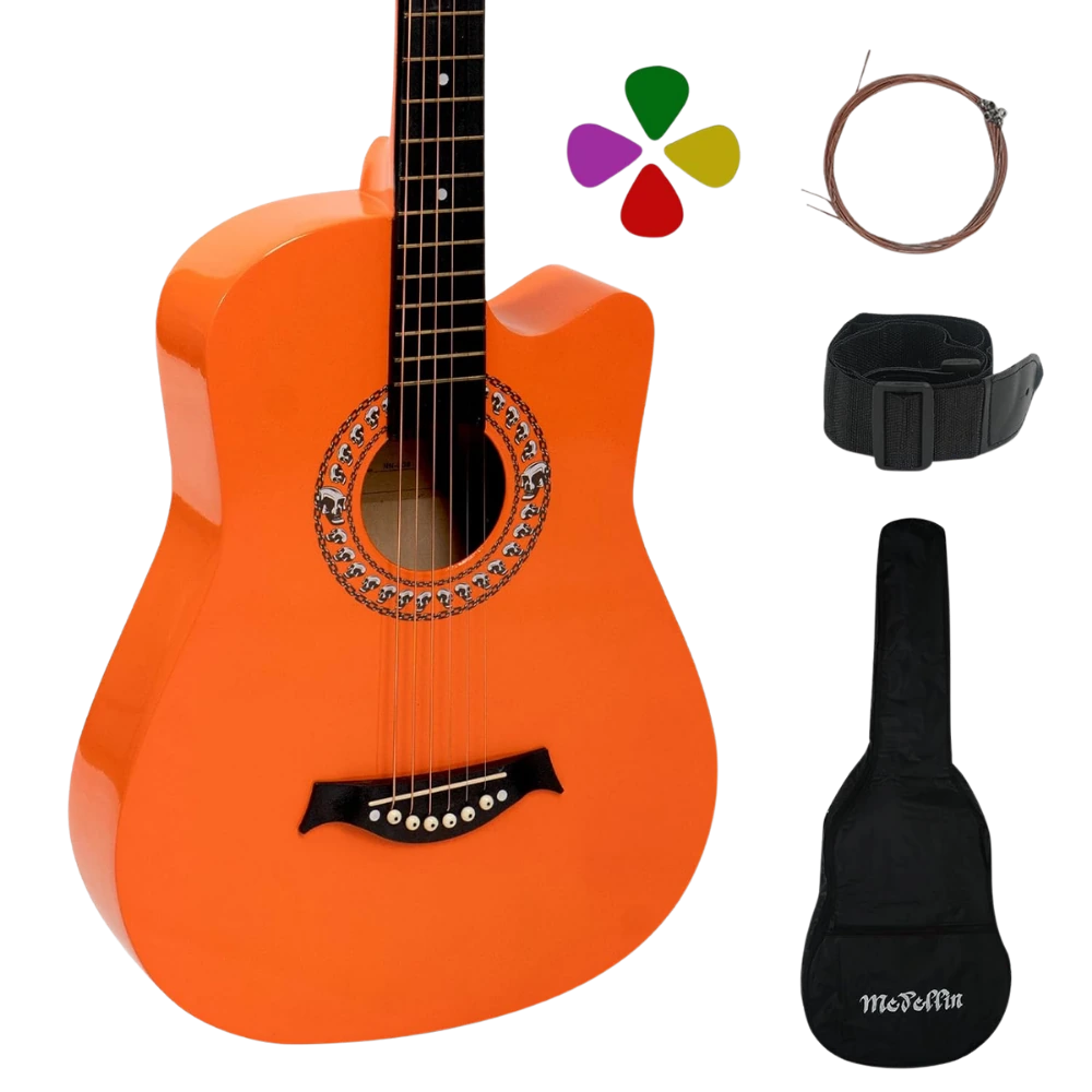 Medellin 38" Acoustic Guitar · Neon Orange