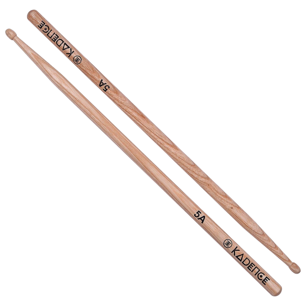 Kadence HW5A Jamming Series Drumsticks | 5A Size Hickory Wood | Acorn Tip with Smooth Matte Finish | Pair Weighs 96 g