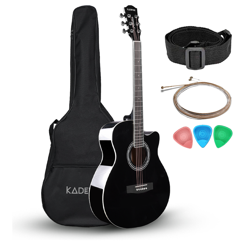 Frontier 40 inch Black Acoustic Guitar with Combo | Kadence