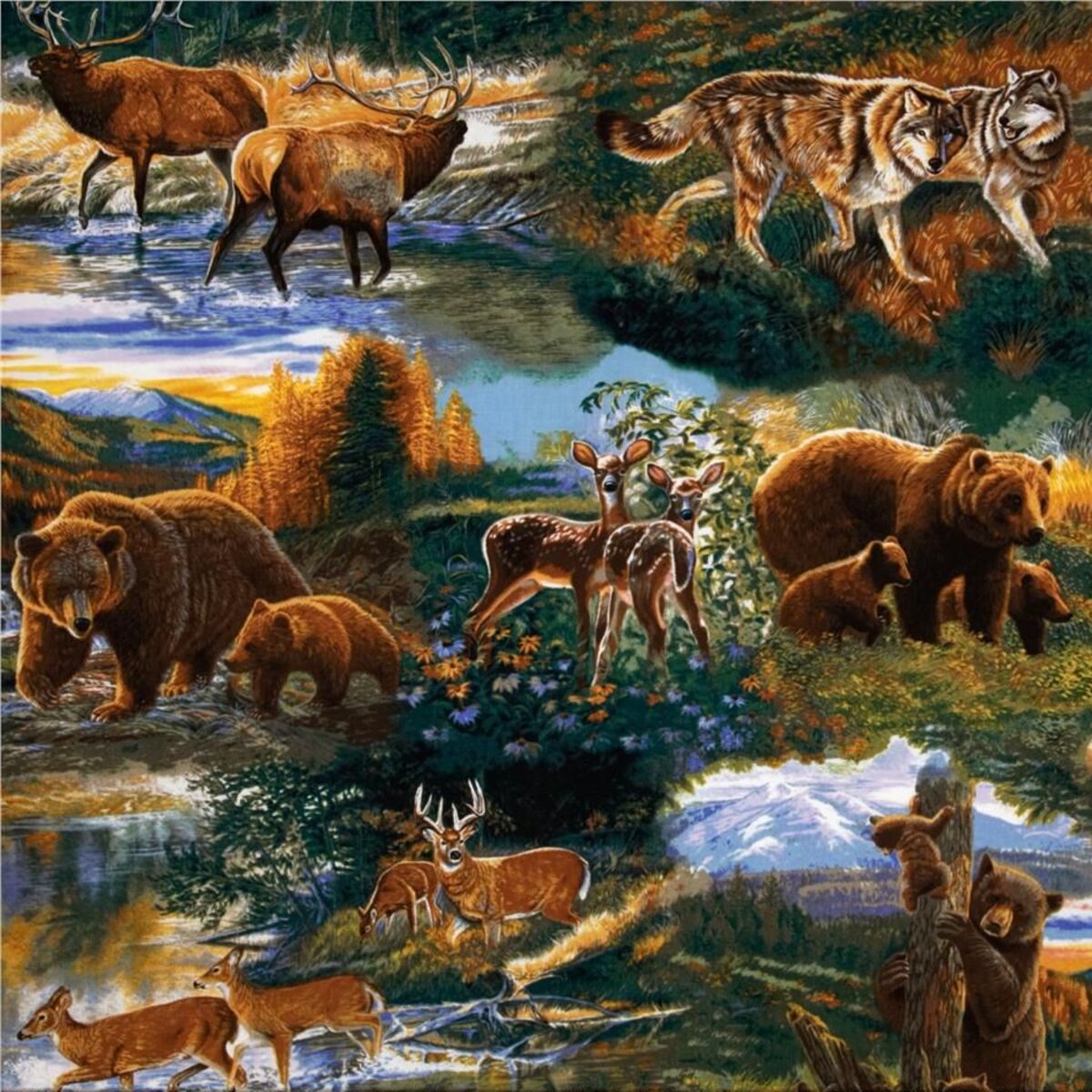 Много животных в лесу