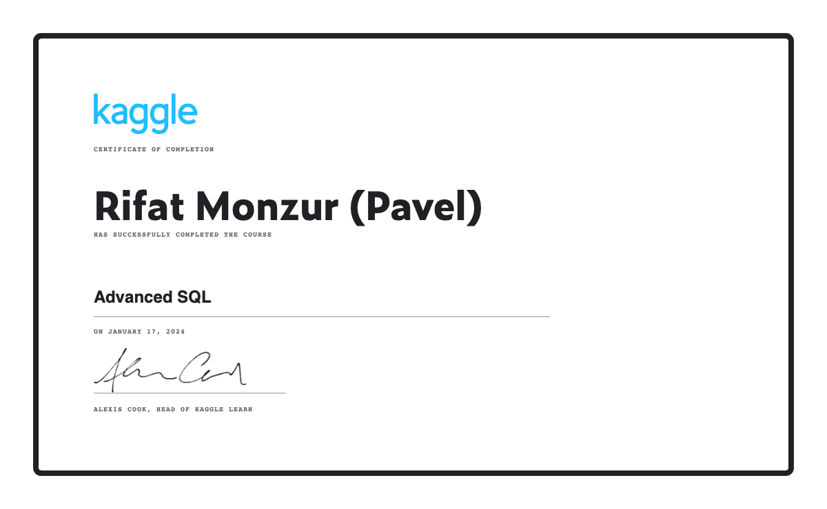 Advanced Sql Course Online Free