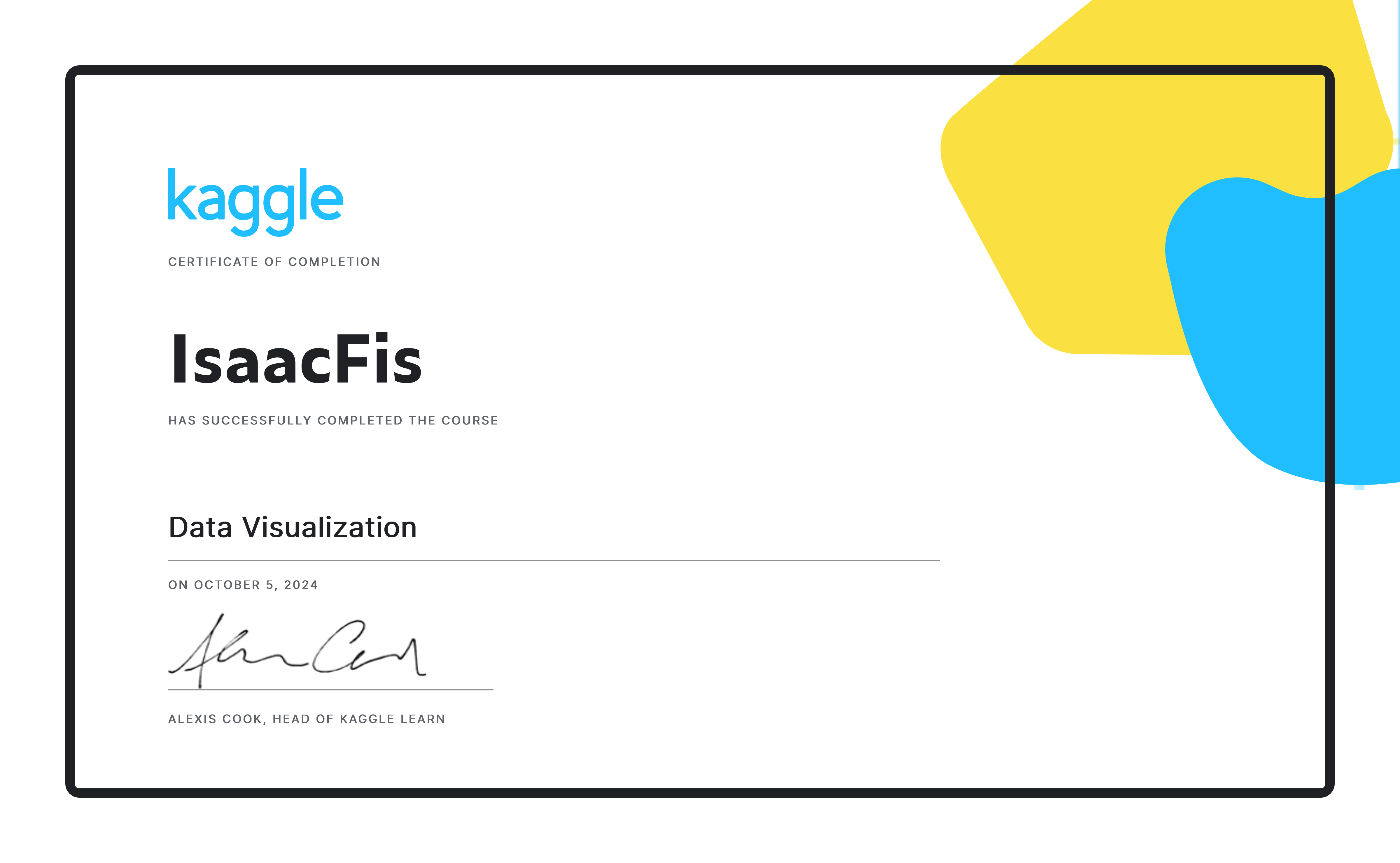 IsaacFis completed the Data Visualization course on Kaggle!