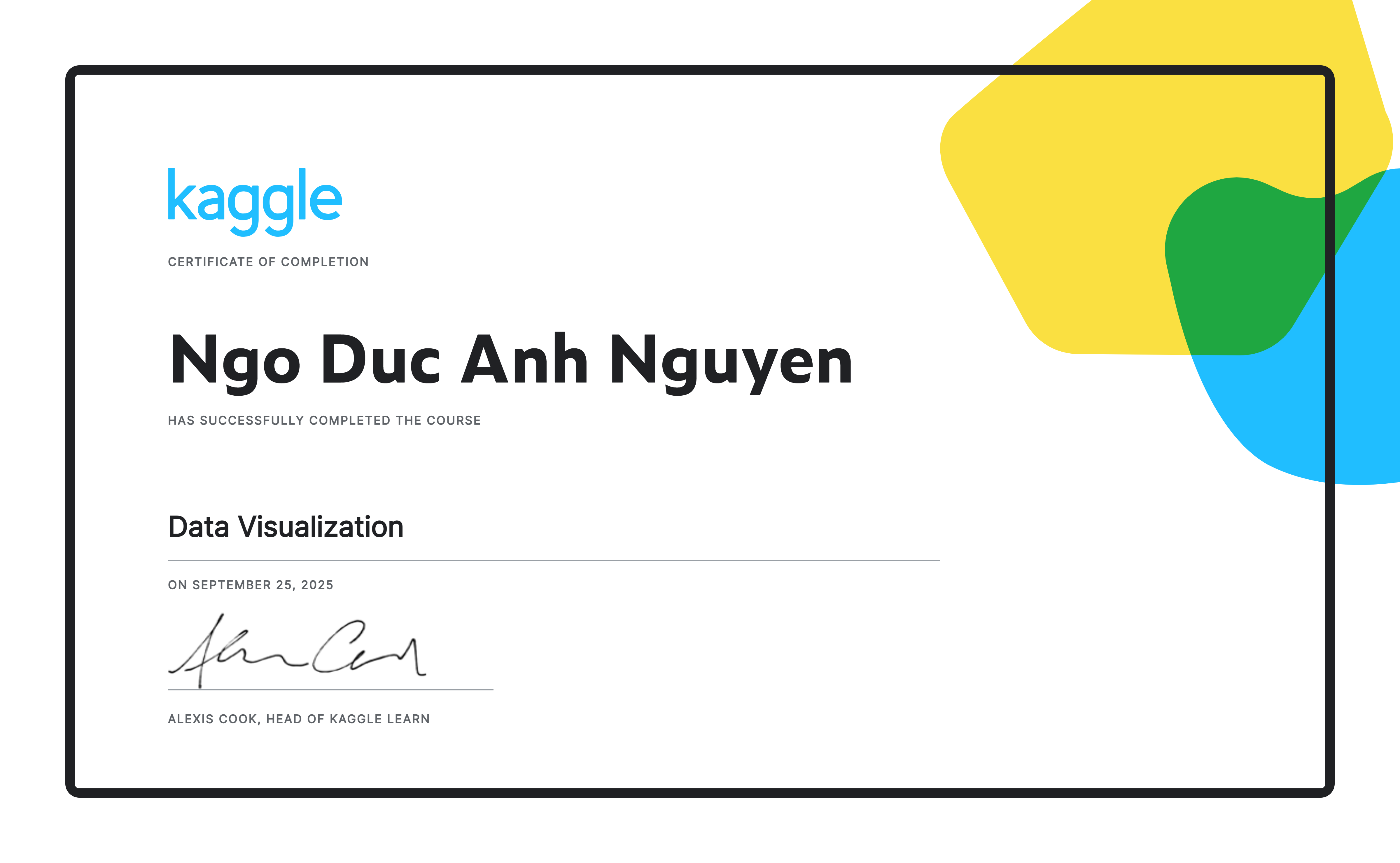 Ngo Duc Anh Nguyen completed the Data Visualization course on Kaggle!