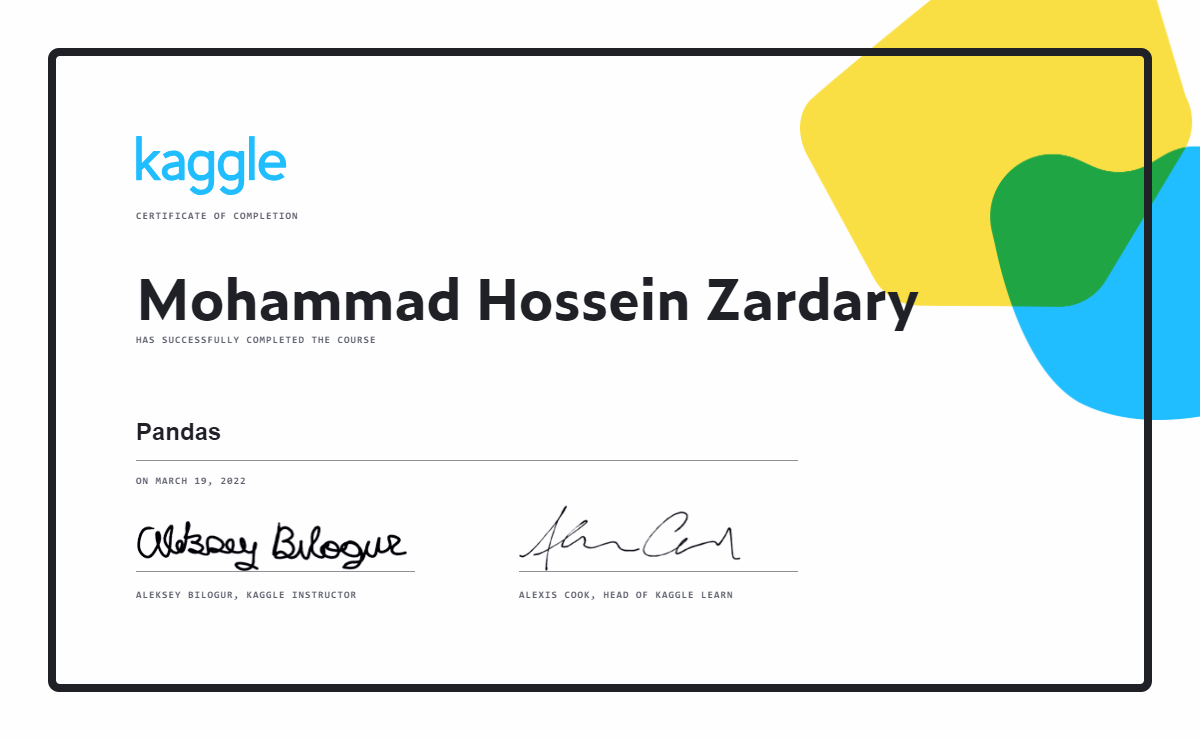 Mohammad Hossein Zardary Completed The Pandas Course On Kaggle Mohammad Hossein Zardary Completed The Pandas Course On Kaggle