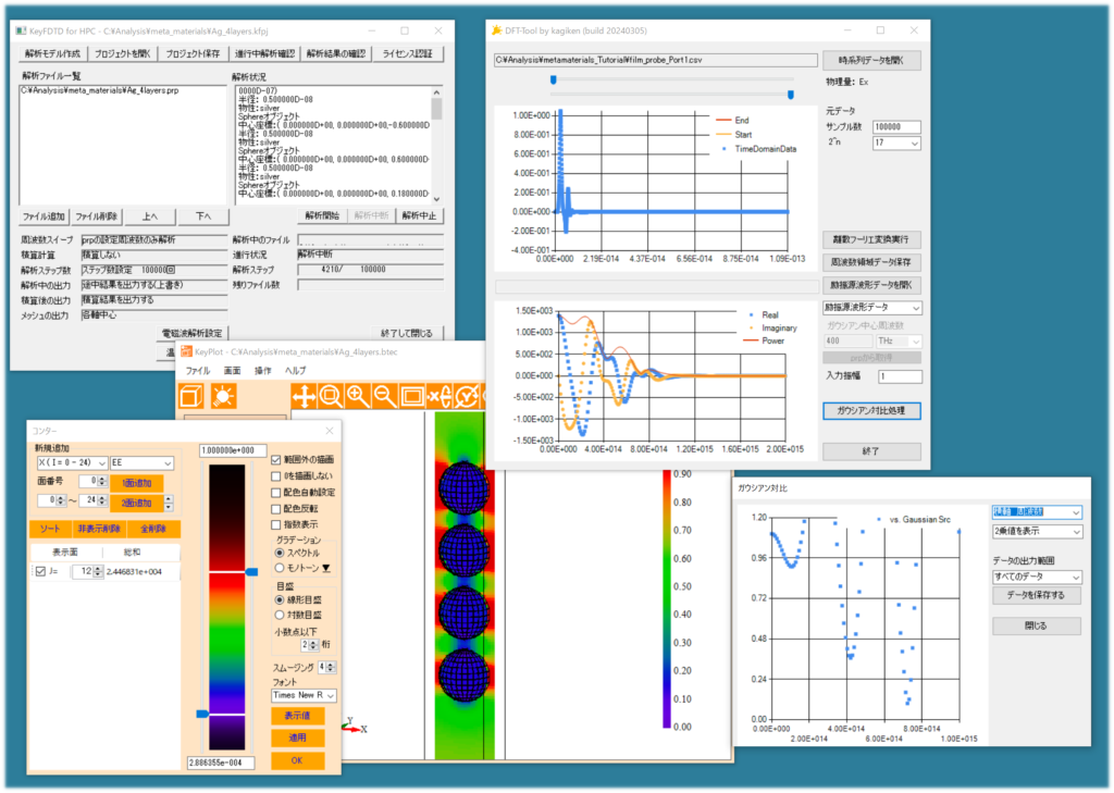 電磁波解析ソフト KeyFDTDの操作画面イメージ