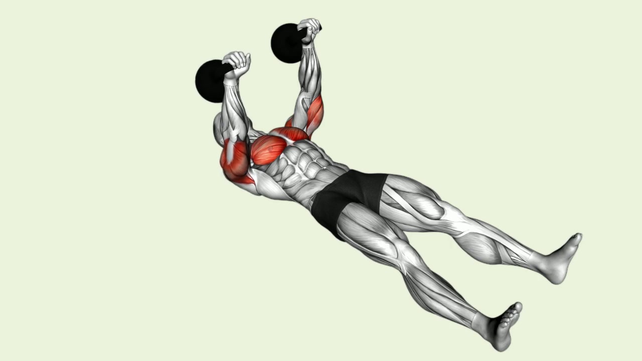 Press en el piso con kettlebell: demostración de la ejecución