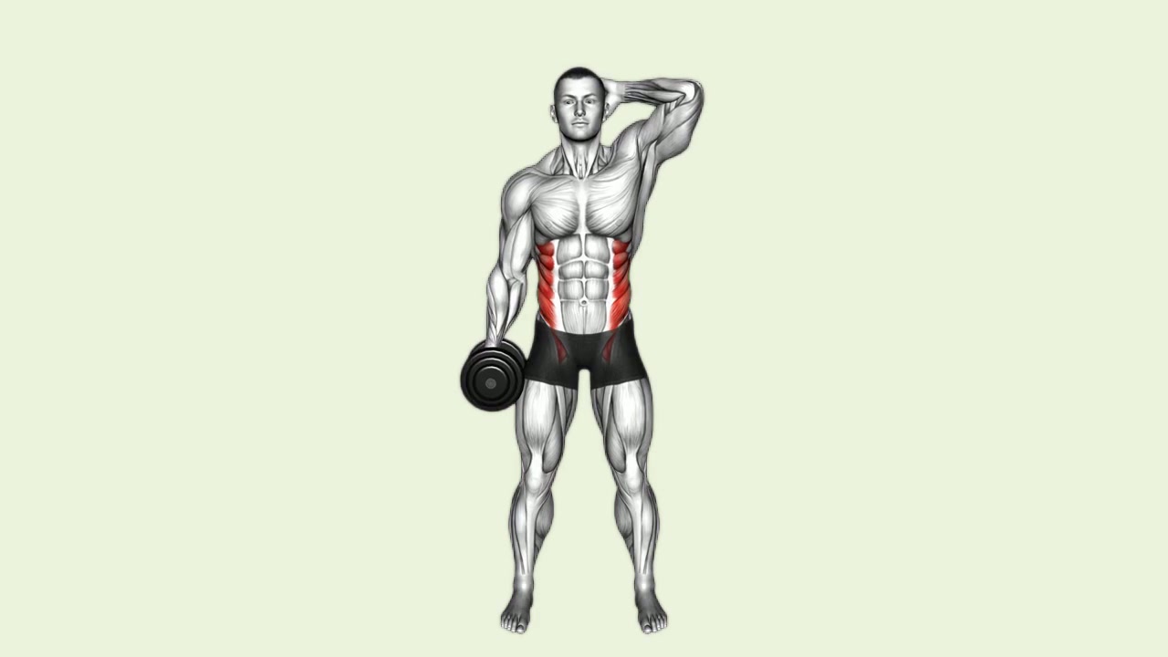 Flexão lateral com halter: demonstração da execução
