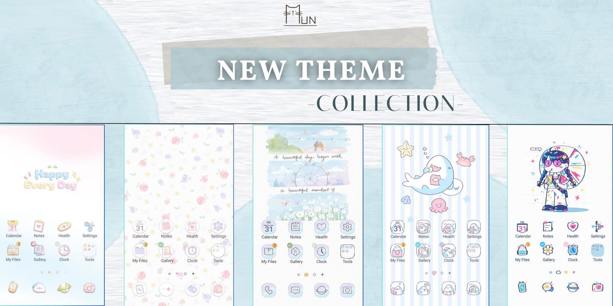 Soft Blue Theme Collection by Mun Theme