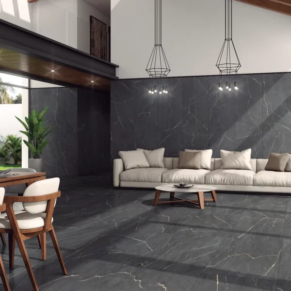 אריח גרניט פורצלן דמוי אבן בגוון אפור אנטרסיט בגימור מט 120×60 – תוצרת ספרד