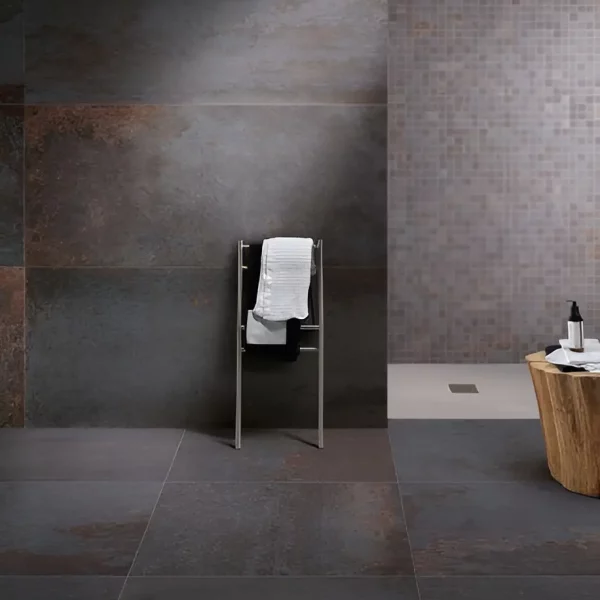 אריח גרניט פורצלן דמוי מתכת בגוון שחור מט 120×60 ו 180×80 – תוצרת איטליה