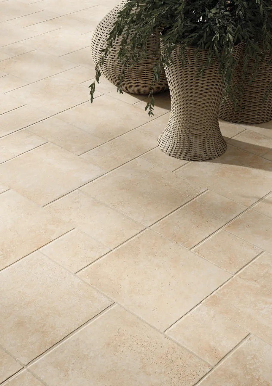 גרניט פורצלן דמוי אבן מודולרי ירושלמית בגוון בז' – תוצרת איטליה