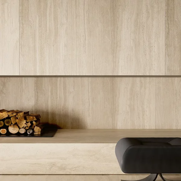 אריח גרניט פורצלן דמוי טרוורטין בגוון בז’ בגימור מט 120×280 – תוצרת איטליה