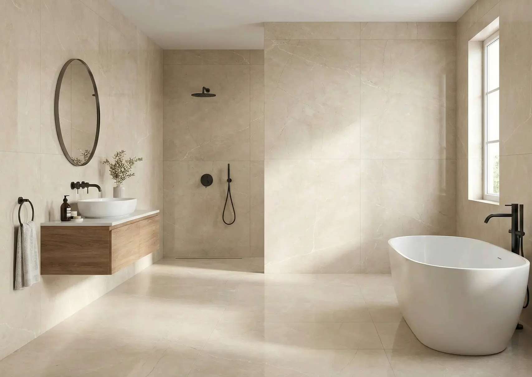 אריח גרניט פורצלן דמוי אבן בגוון קרם בגימור מט 120×60 – תוצרת ספרד