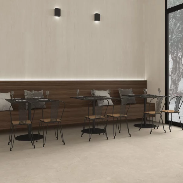 אריח גרניט פורצלן דמוי אבן בגוון שמנת-פנינה בגימור מט 120×60 – תוצרת ספרד