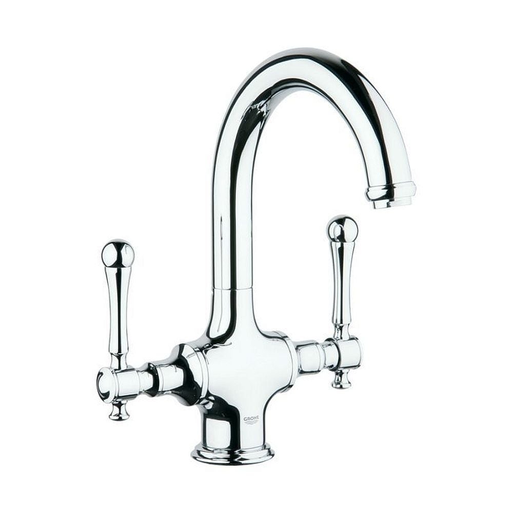 ברז מטבח פיה מסתובבת Grohe גרמניה אחריות כל החיים גימור כרום גוון אפור