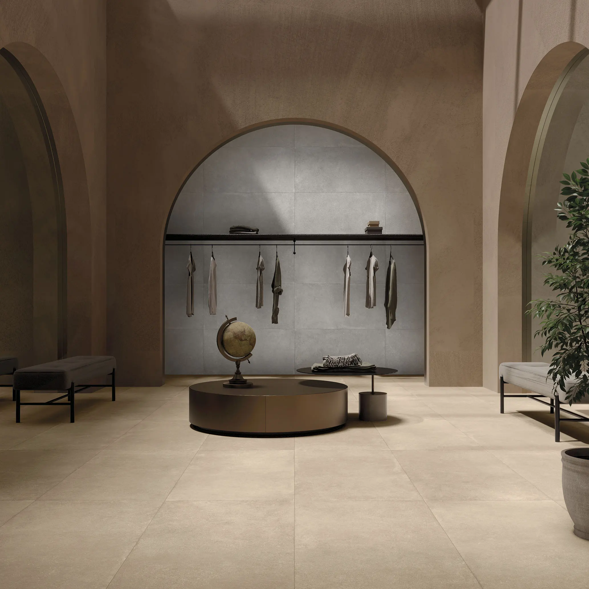 אריח גרניט פורצלן דמוי בטון בגוון אפור-יונה (Dove) בגימור מט 120×120 / 120×60 – תוצרת איטליה