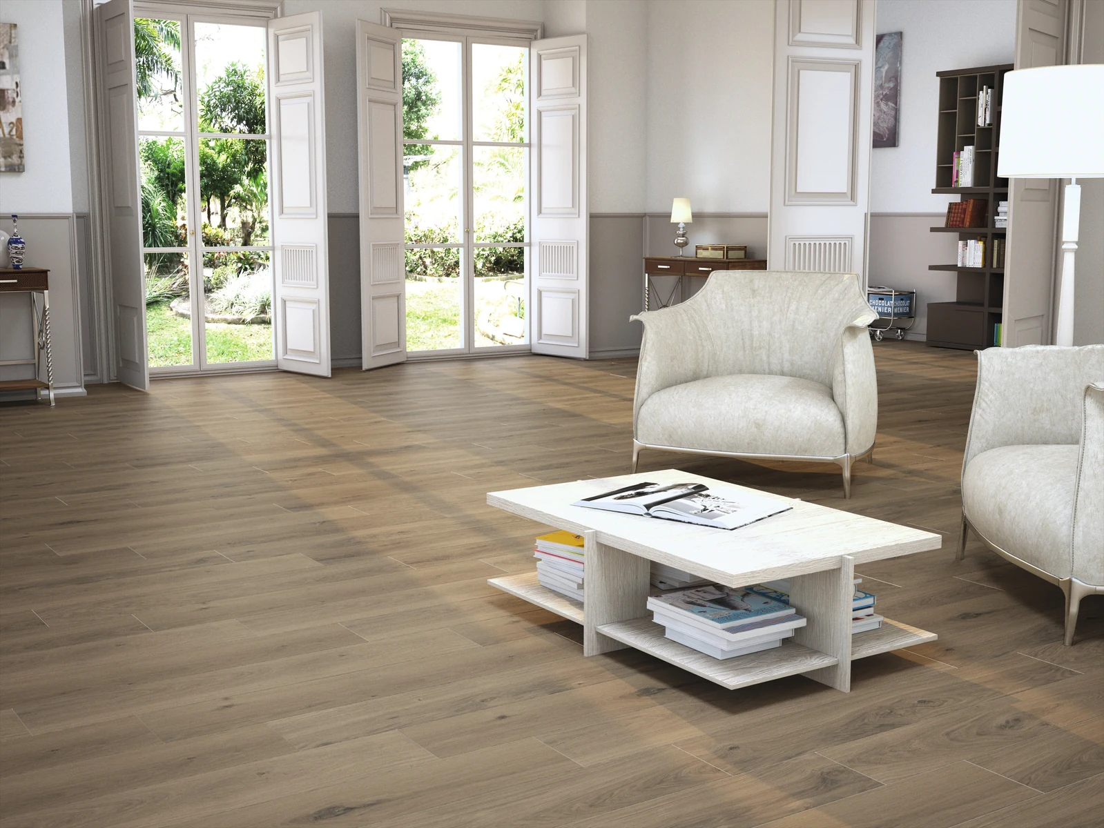 אריח פרקט אלון חוץ מונע החלקה 20/120 עיצוב כפרי