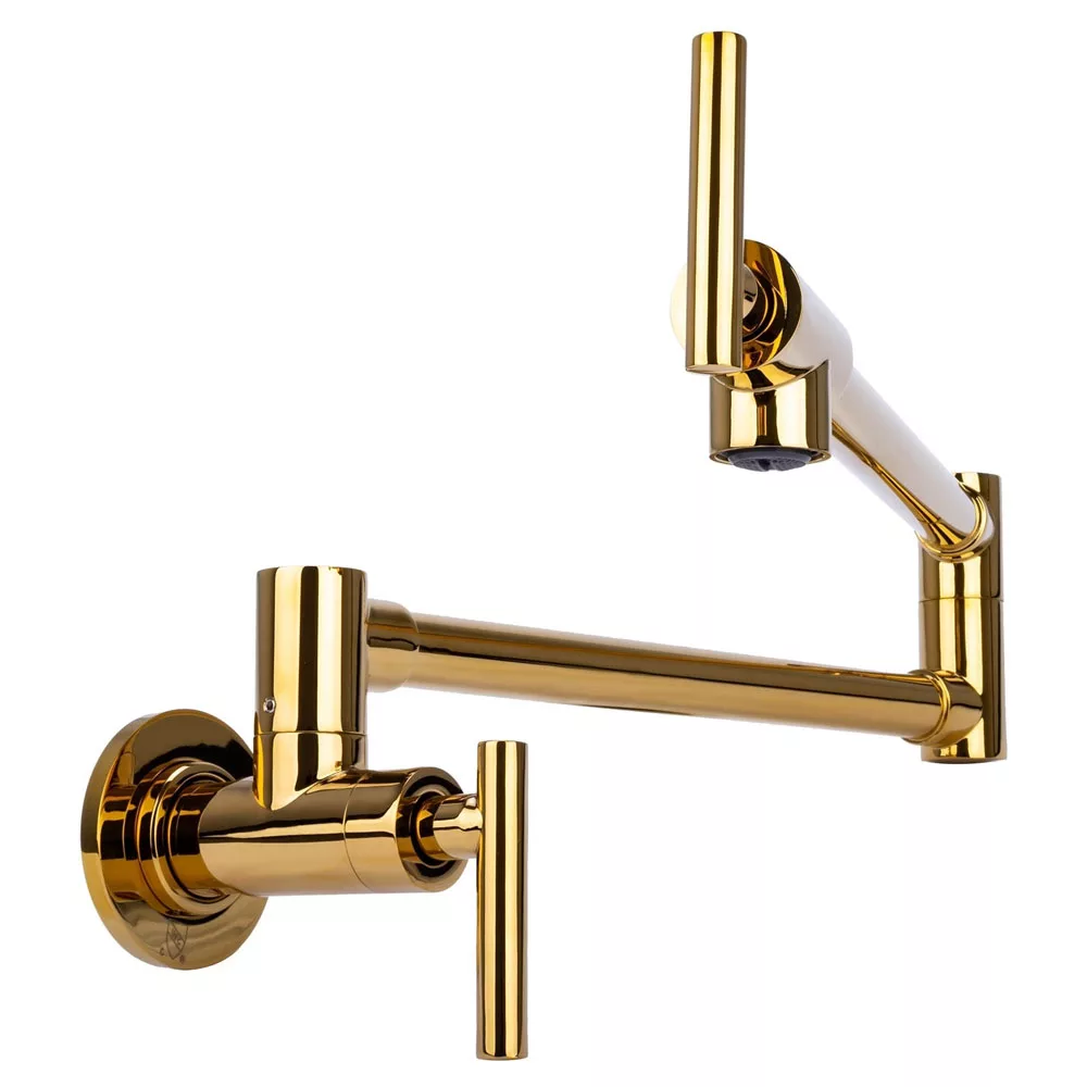 ברז מטבח תוצרת איטליה 2 מפרקים מים קרים בלבד גימור זהב גוון צהוב