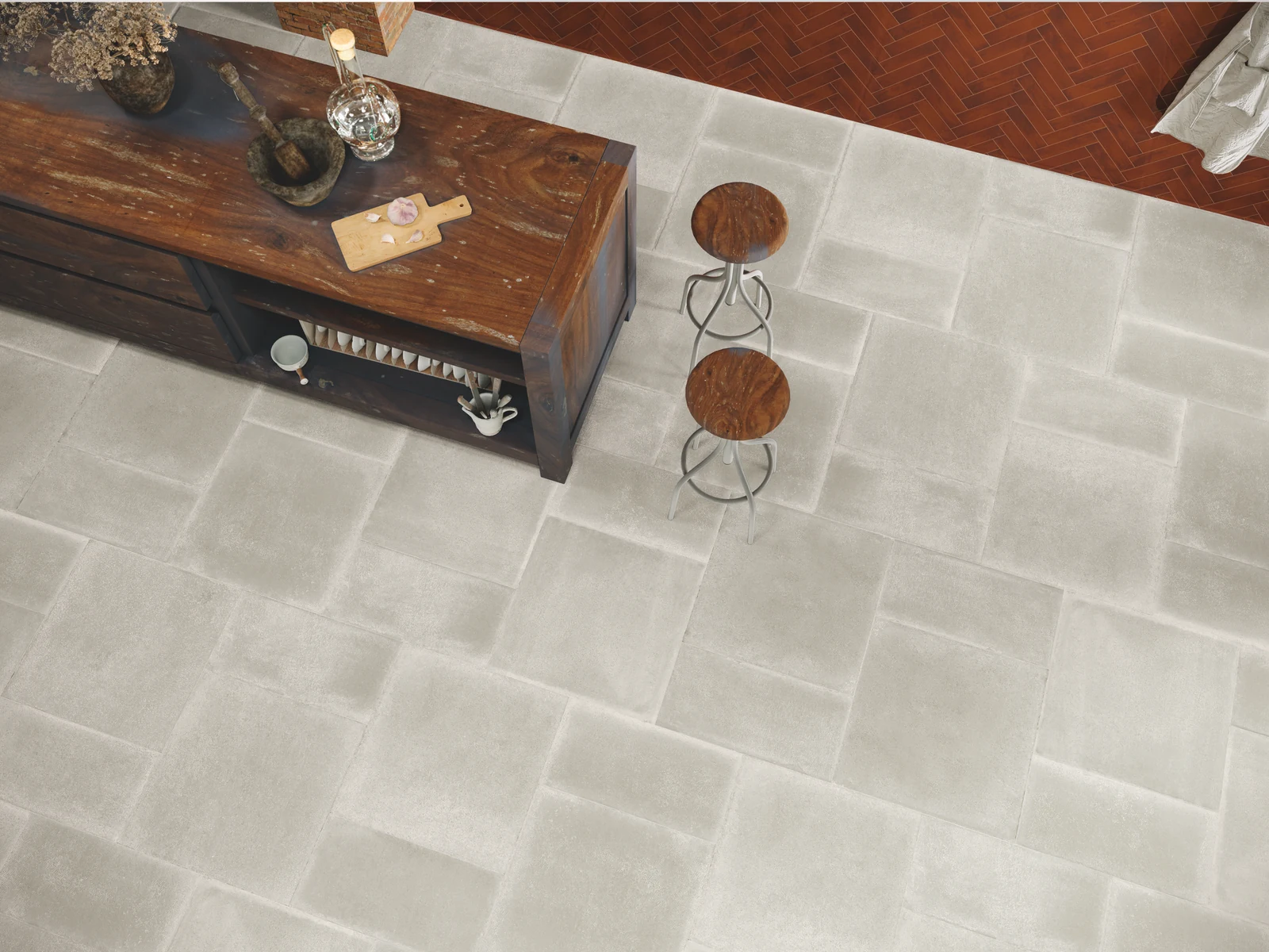 אריחי גינה פורצלן אבן אפורה 60/60 אנטי סליפ