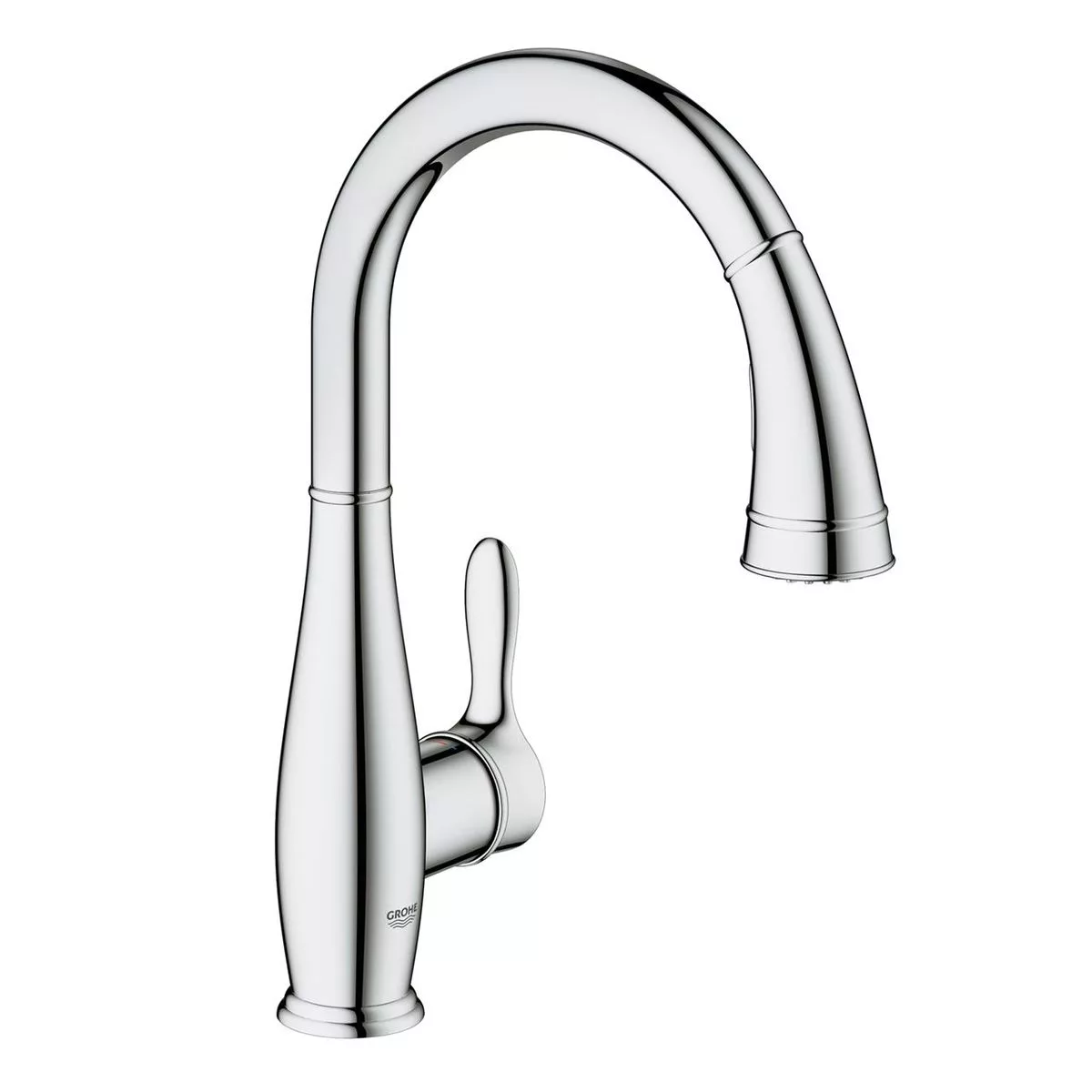 ברז נשלף למטבח Grohe גרמניה 2 מצבי זרימה גימור כרום גוון אפור