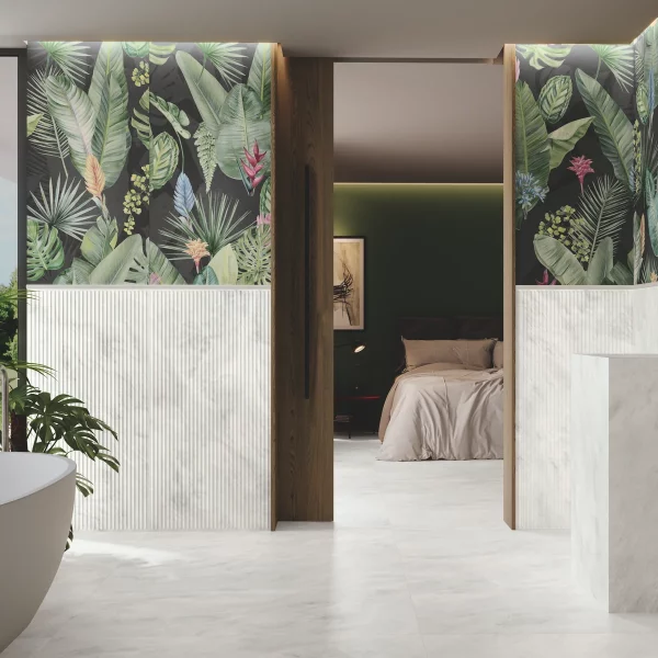 גרניט פורצלן שיש לבן מבריק 60/120 אריחי חיפוי