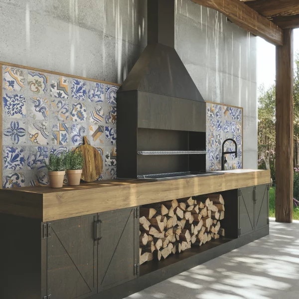 ריצוף חוץ עבה 2 ס''מ בטון אפור 60/120 אנטי סליפ כבד