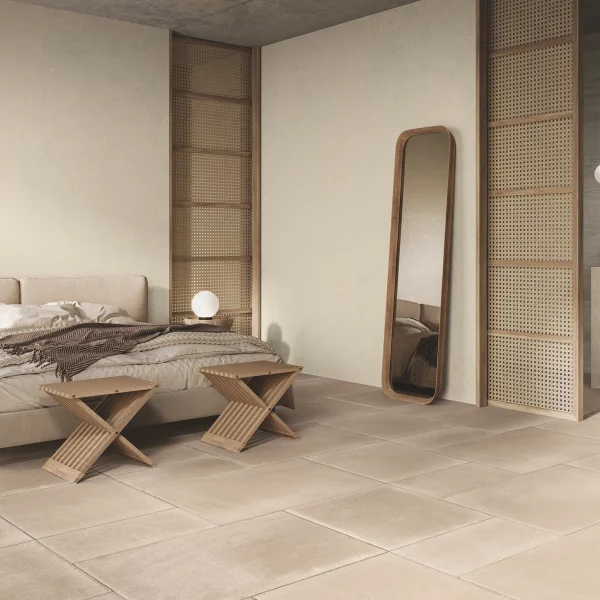 אריחי פורצלן אבן טבעית בז' 60/60 למרפסת מונע החלקה