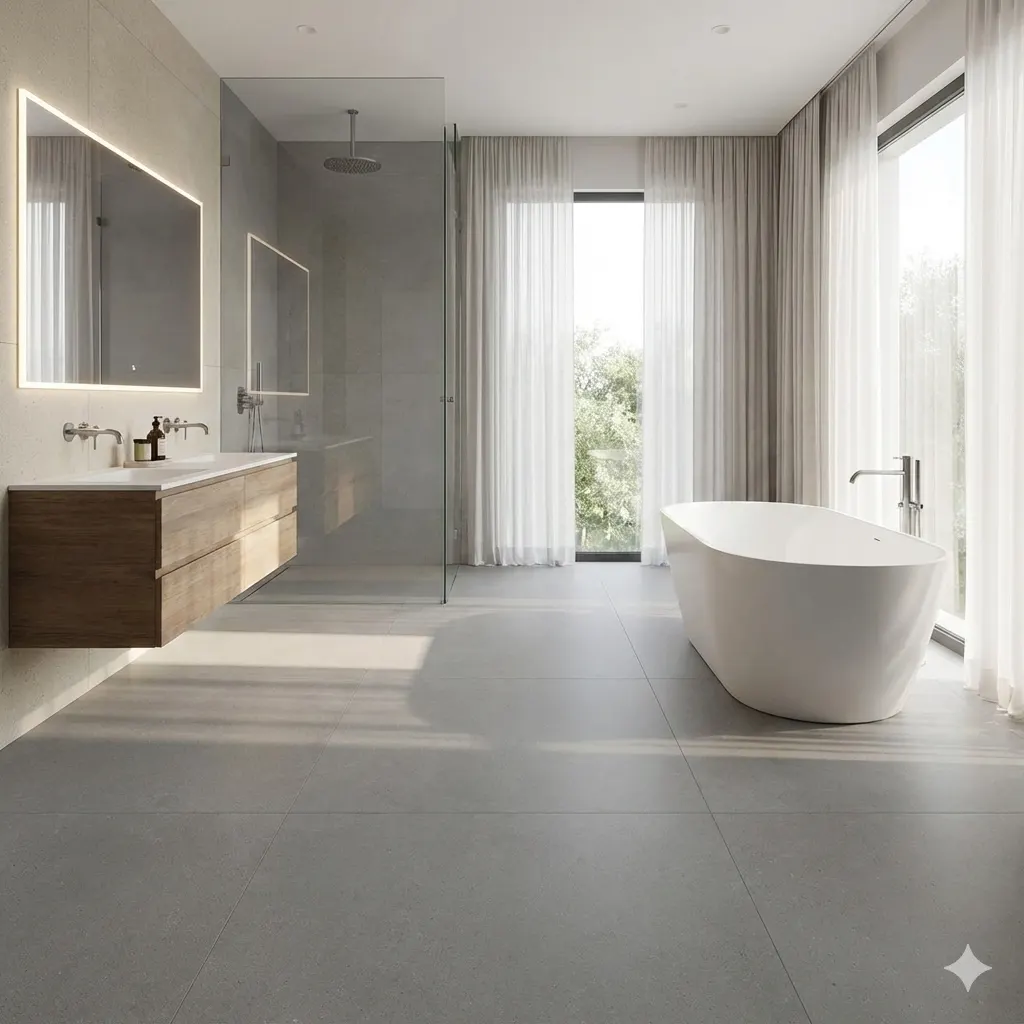 אריח גרניט פורצלן דמוי אבן בגוון אפור בגימור מט קיים במידות 120×120 ו 120×60 – תוצרת ספרד