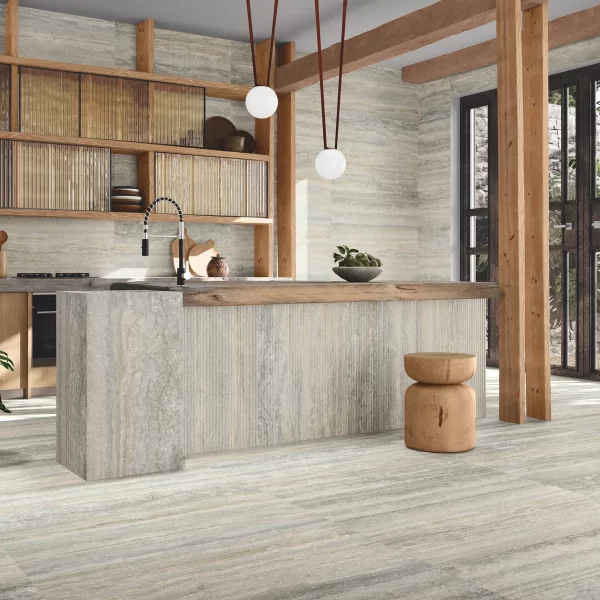 קרמיקה דמוית שיש אפור 60/120 אריחי חיפוי מודרניים