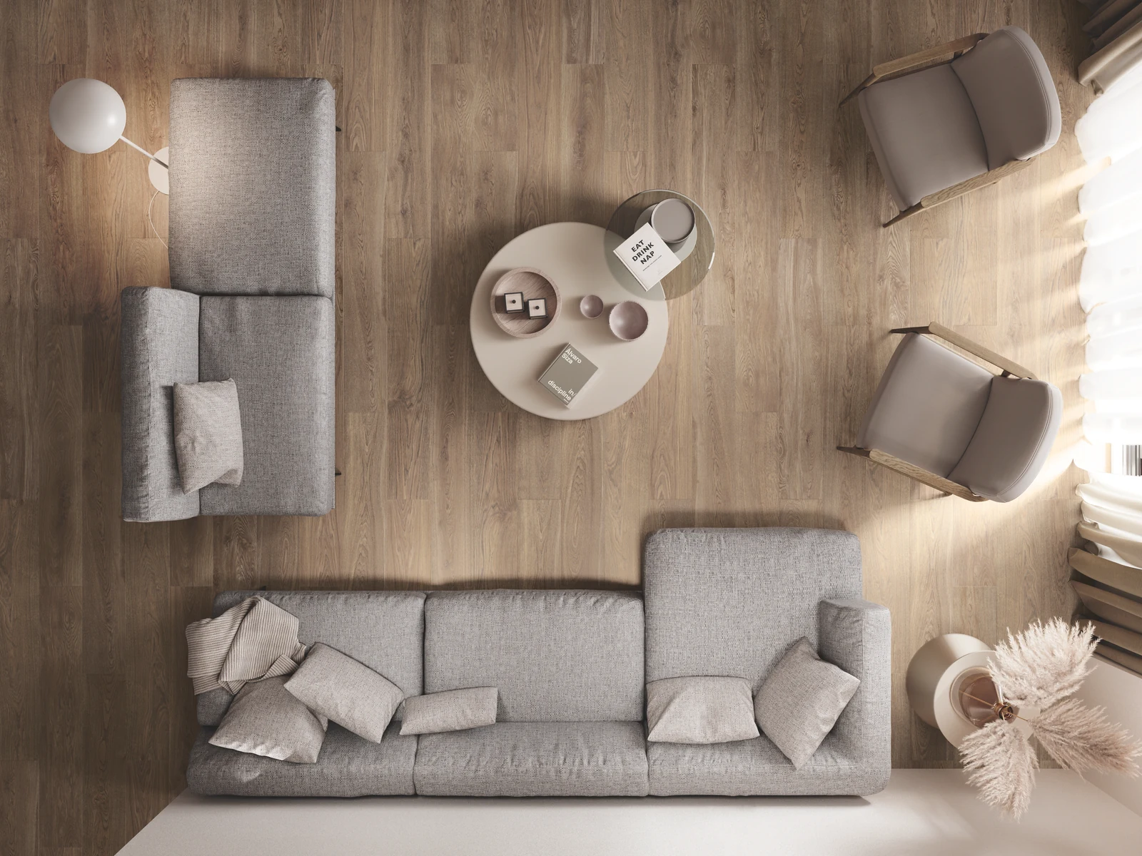 אריח דמוי פרקט אלגום אנטי סליפ 25/150 עץ ארוך למרפסת