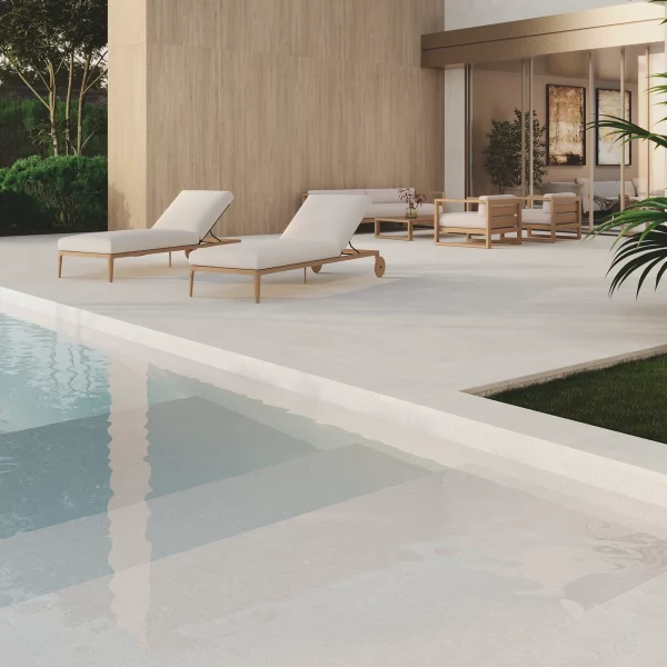 ריצוף בטון לבן חצי מבריק 120/120 פורצלן גימור לפאטו