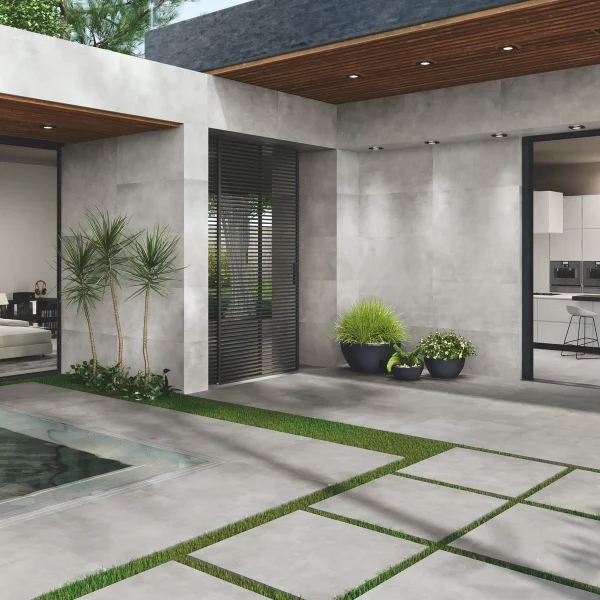 ריצוף בטון אפור חוץ 60/120 אנטי סליפ עמיד למרפסת