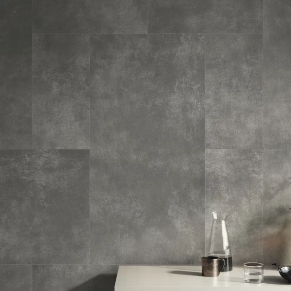 ריצוף דמוי בטון שחור פחם 120/120 אריח פורצלן גדול