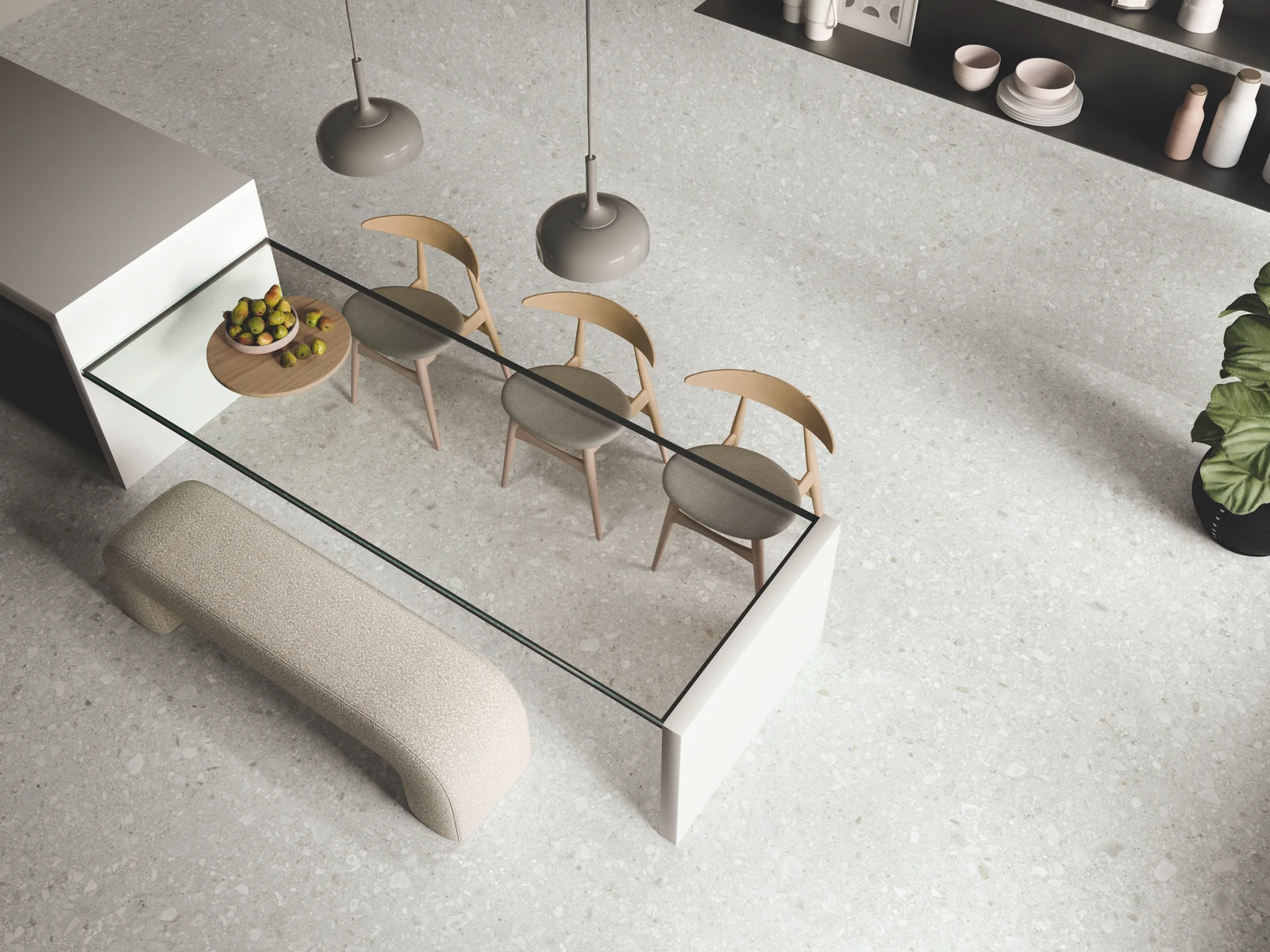 אריח ריצוף פנים אבן לבנה אפרפרה 120/120 עיצוב מודרני