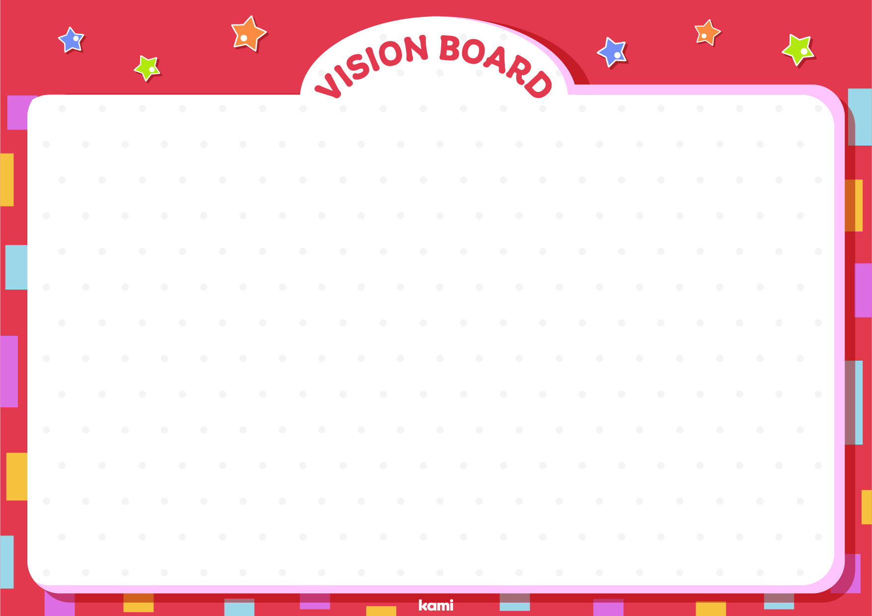 A interactive vision board for 4th-12 graders with a sticker pack