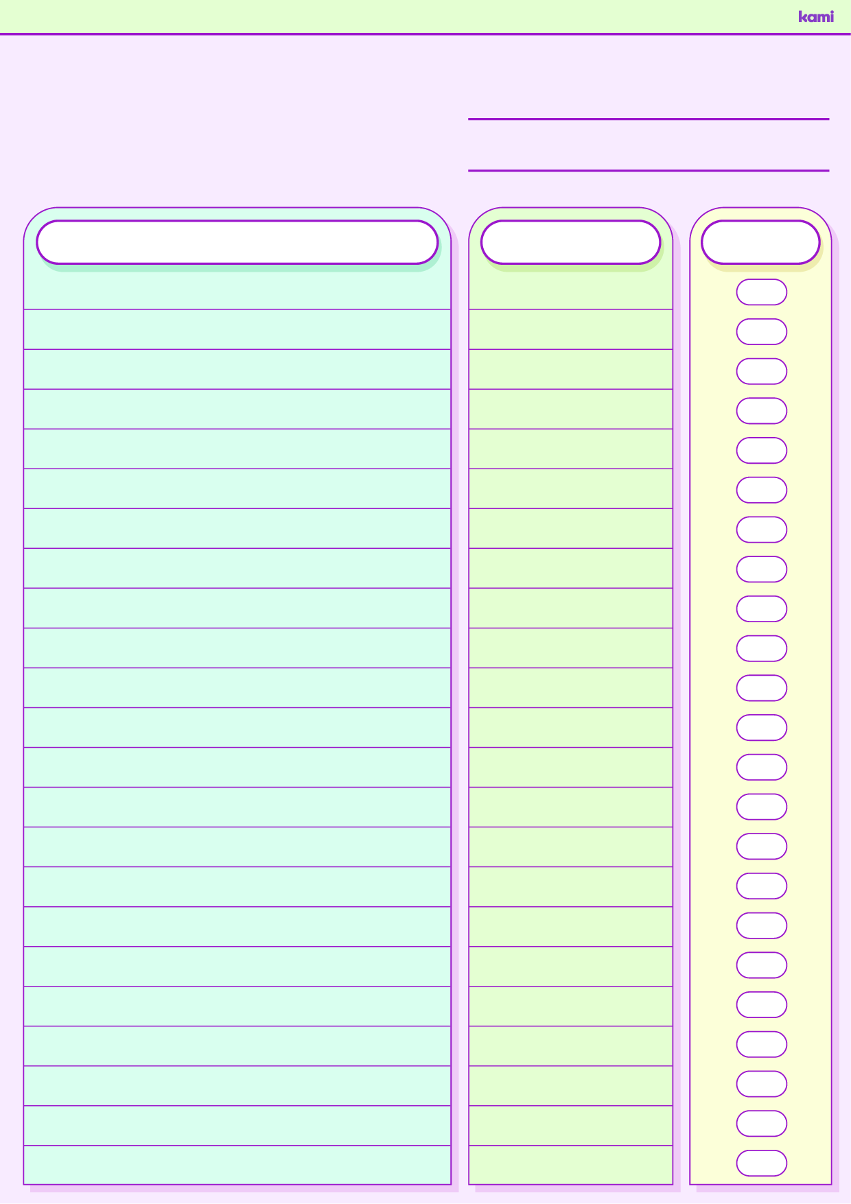 weekly homework chart