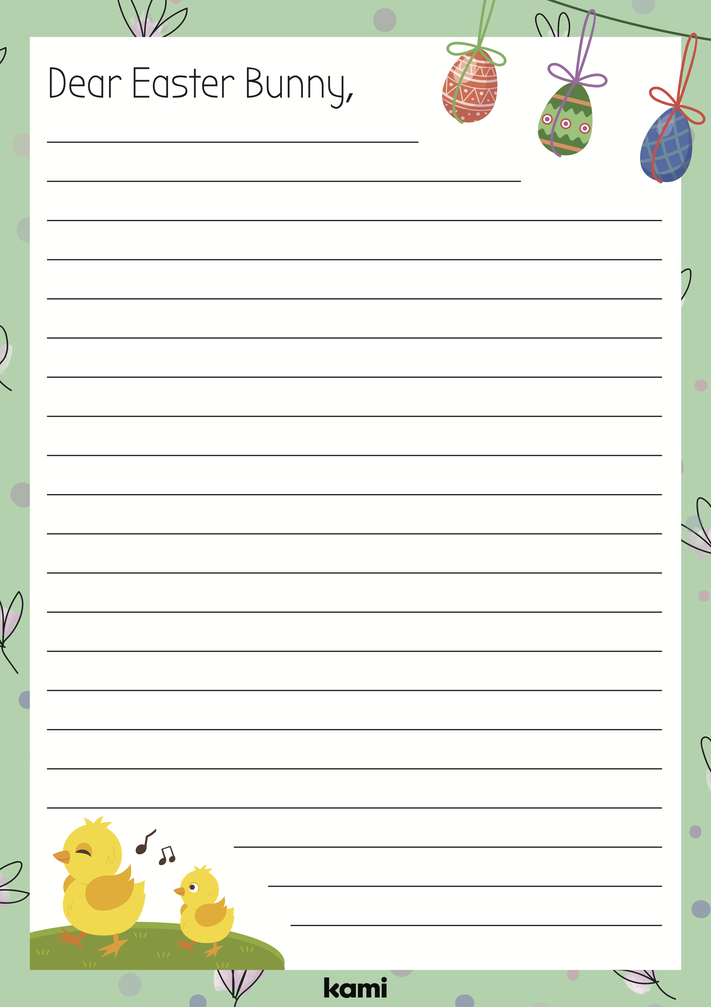 easter bunny letter template