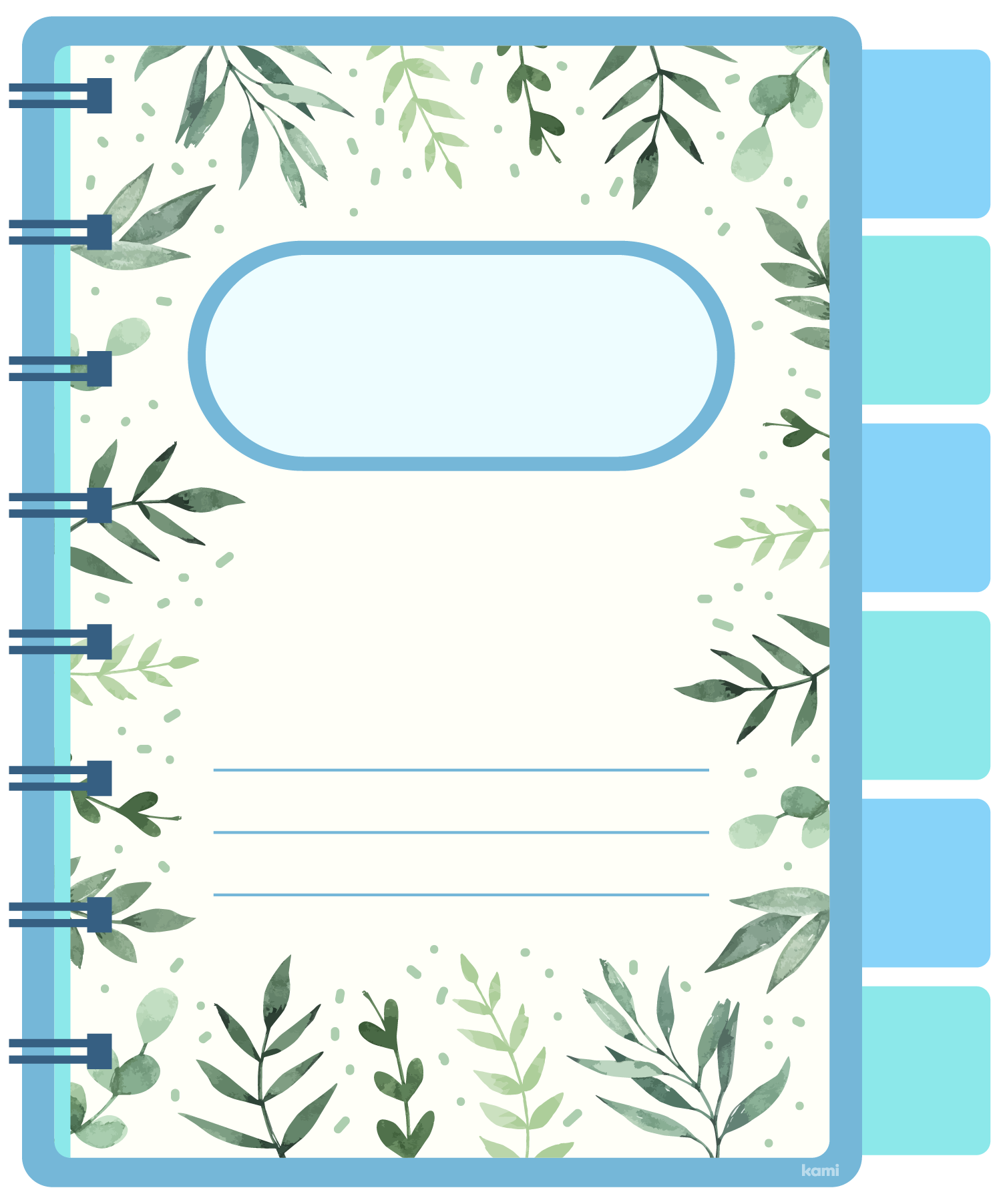 A digital notebook for students with a lined pages design.