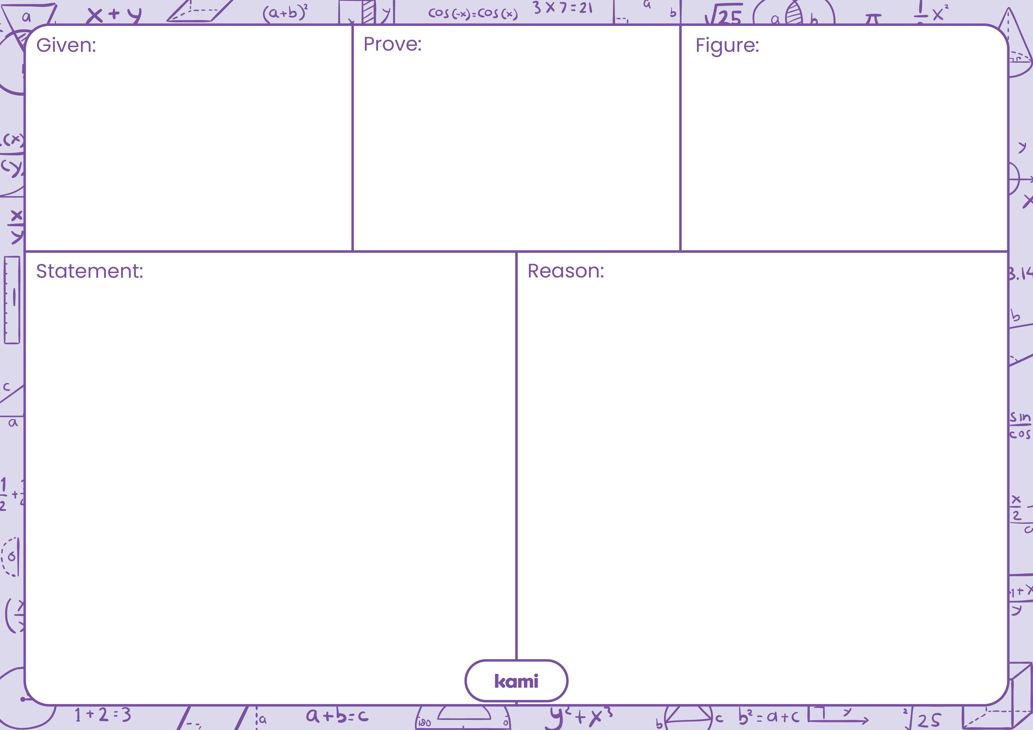Two column proof template landscape purple for teachers perfect for