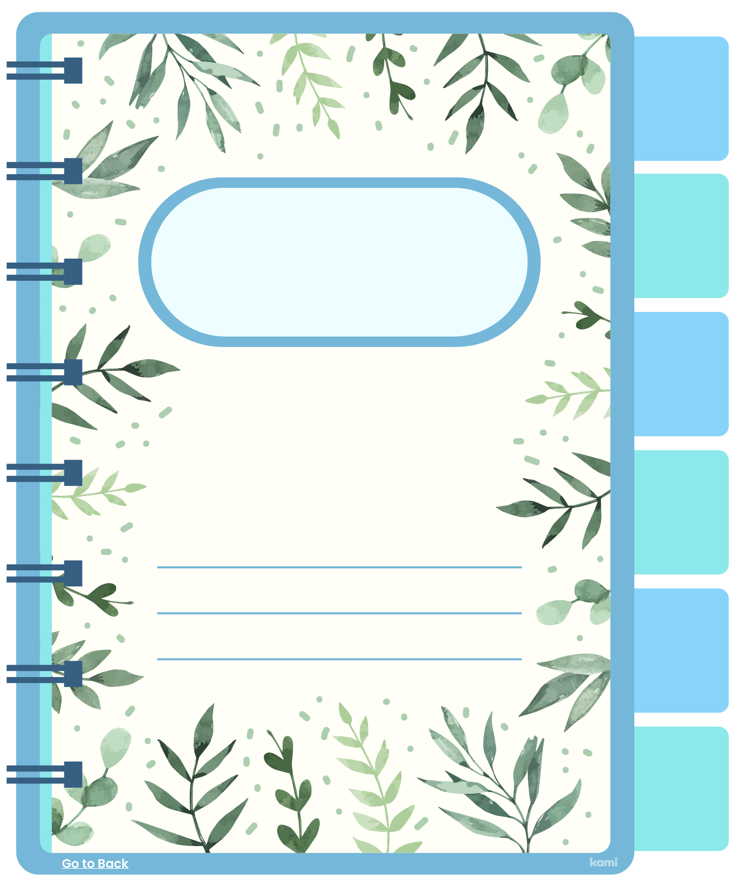 A digital notebook for students with a lined pages and linked tabs design.