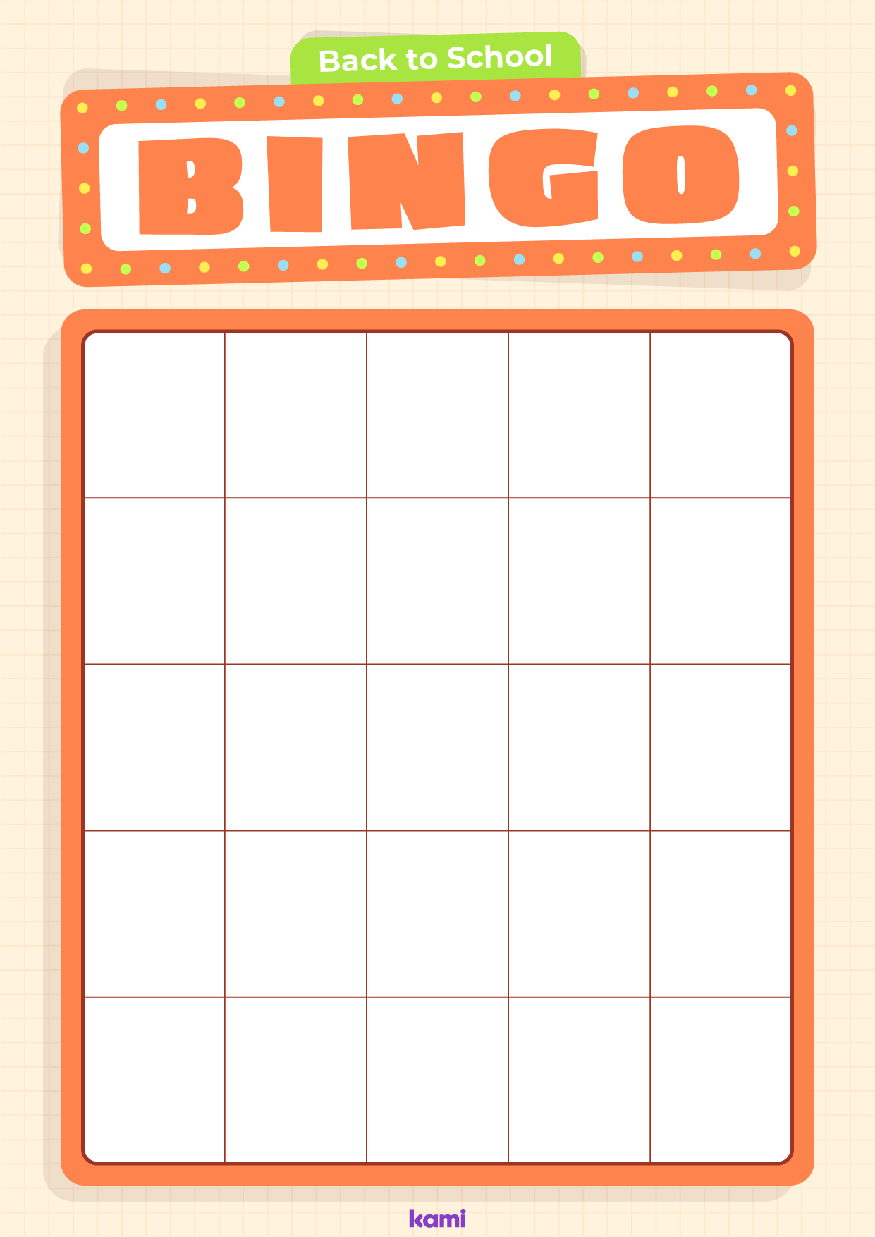 Back to School Bingo | Orange Blank for Teachers | Perfect for grades ...