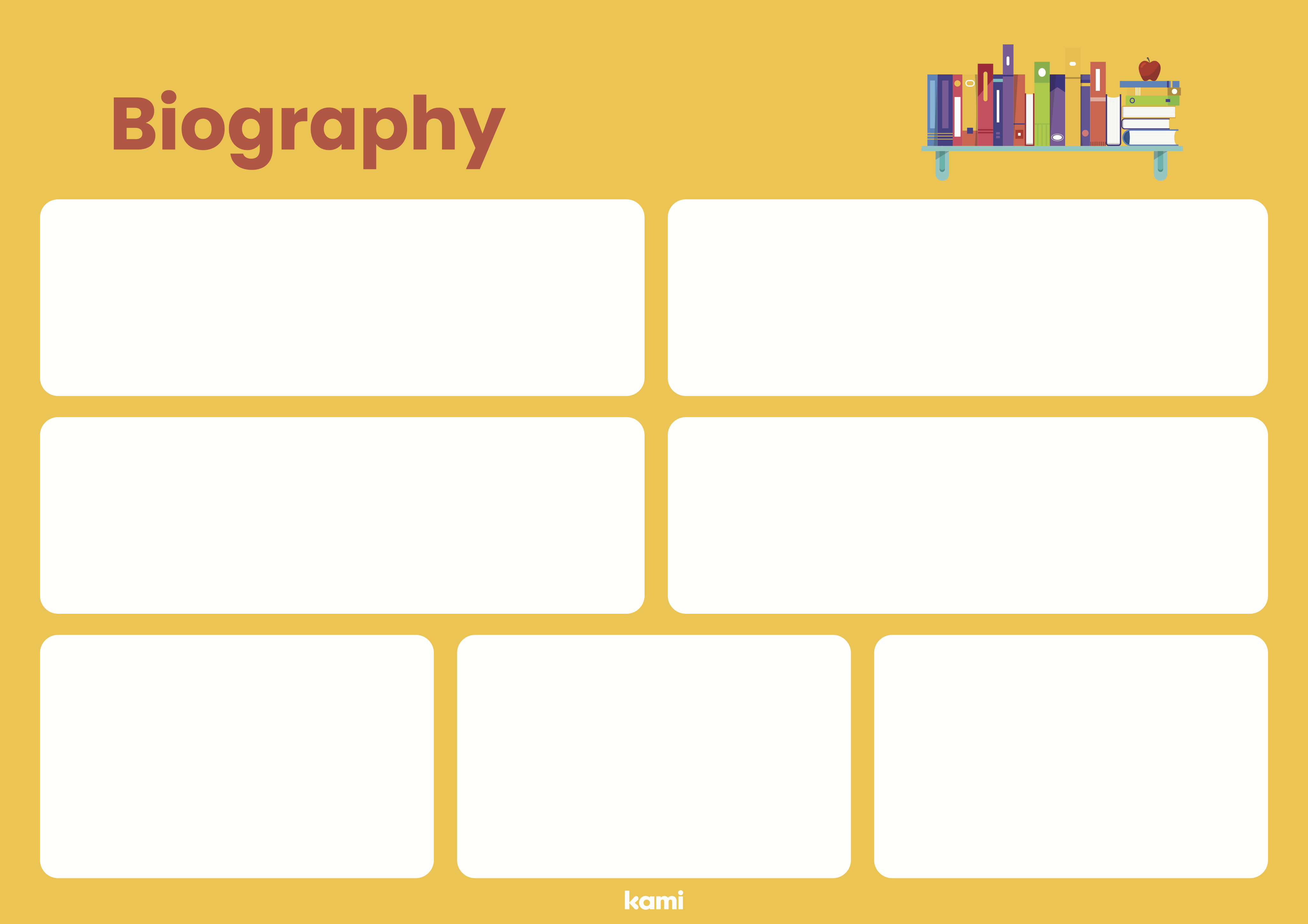 Author Biography Template Landscape Yellow Blank For Teachers