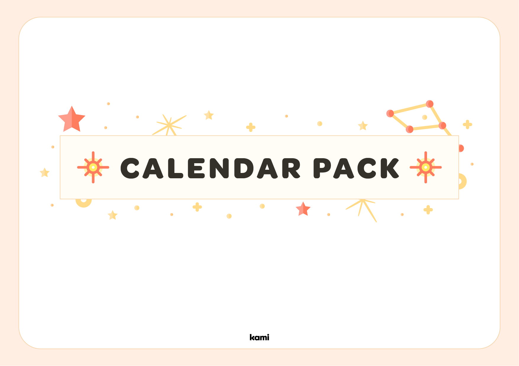 A calendar pack for back to school with a stars theme.