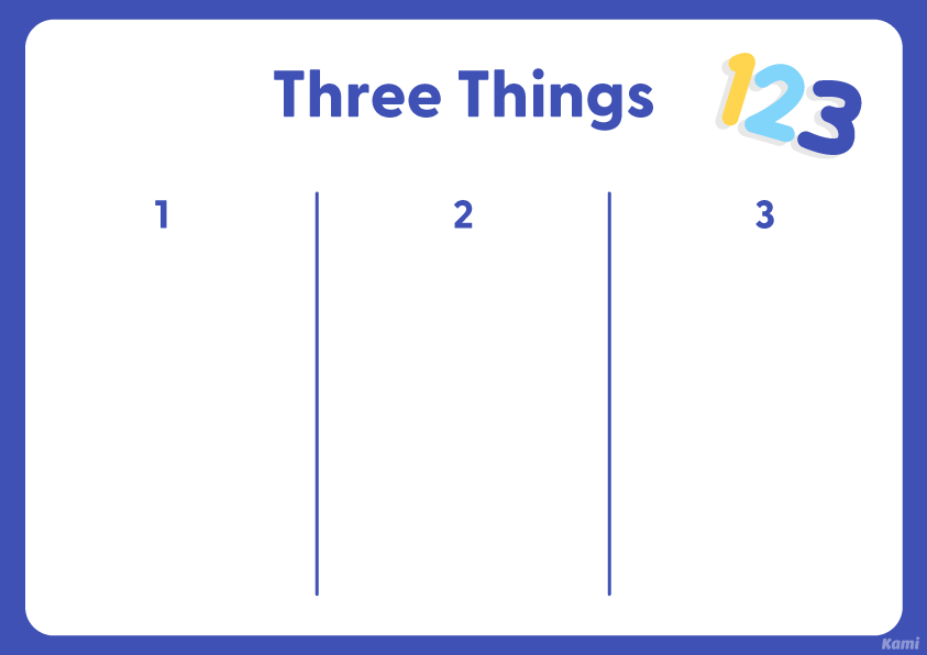 Three Things Diagram for Teachers | Perfect for grades 10th, 11th, 12th ...
